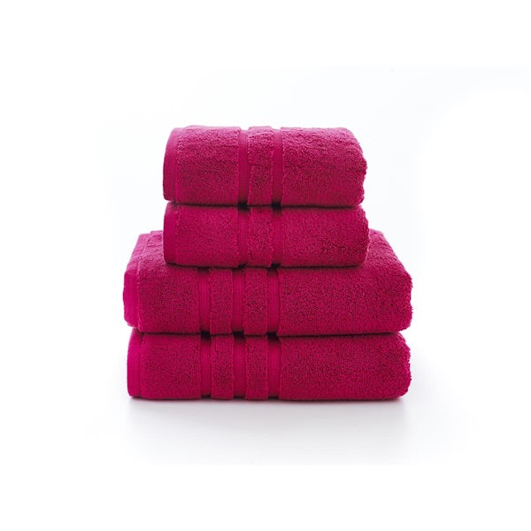 The Lyndon Company Chelsea zero twist 4 piece towel bale in magenta