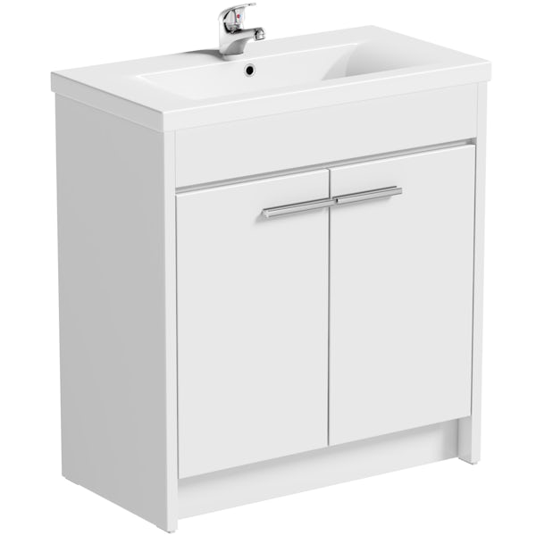 Clarity white vanity unit with basin 760mm