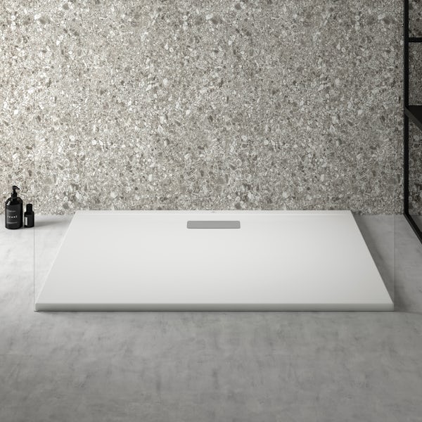 Ideal Standard Ultraflat 1200 x 800cm white rectangular shower tray with waste
