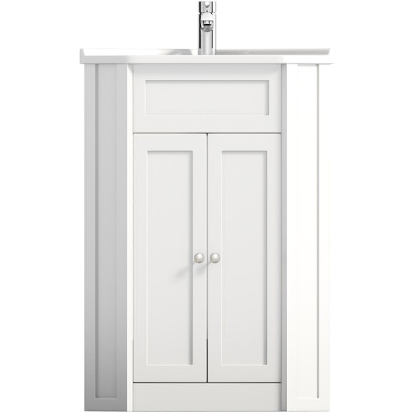 The Bath Co. Camberley white corner unit and basin 580mm