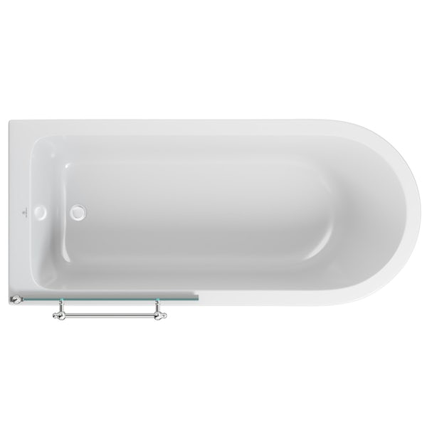 The Bath Co. Dulwich traditional freestanding shower bath with 8mm shower screen and rail