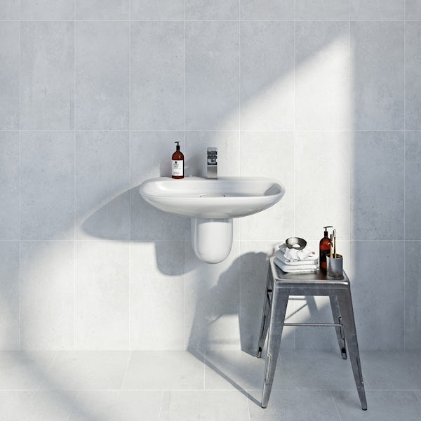 British Ceramic Tile Metropolis light grey matt tile 248mm x 498mm