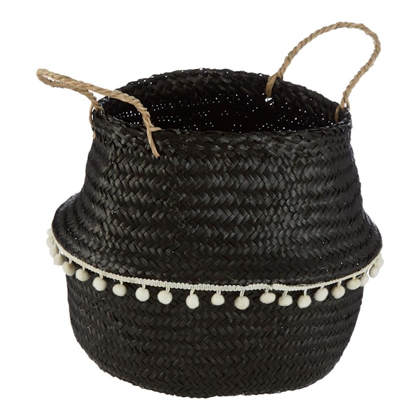 Medium black seagrass basket