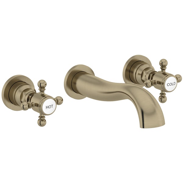 The Bath Co. Dalston antique bronze wall mounted basin mixer tap