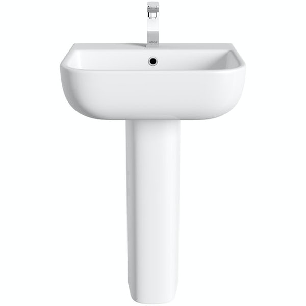 RAK Series 600 full pedestal basin with 1 tap hole 520mm with tap
