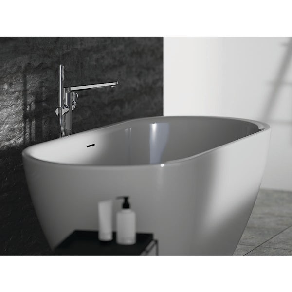 Ideal Standard Adapto oval freestanding bath with clicker waste and slotted overflow 1550 x 750