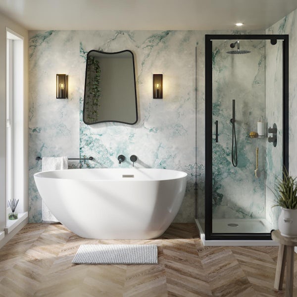 Kinewall Blue Grey Marble shower wall panel 1250 x 2500