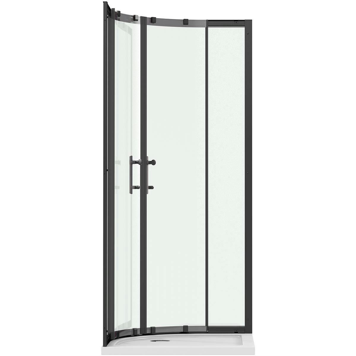 Orchard 6mm Matt Black 6mm Quadrant Shower Enclosure | VictoriaPlum.com