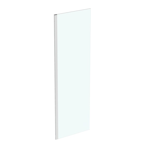 Ideal Standard i.life 700mm wet room panel with Idealclean glass and 800mm bracing bracket in bright silver