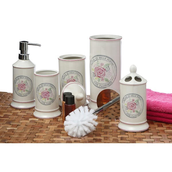 Accents Belle stoneware cream traditional toilet brush and holder