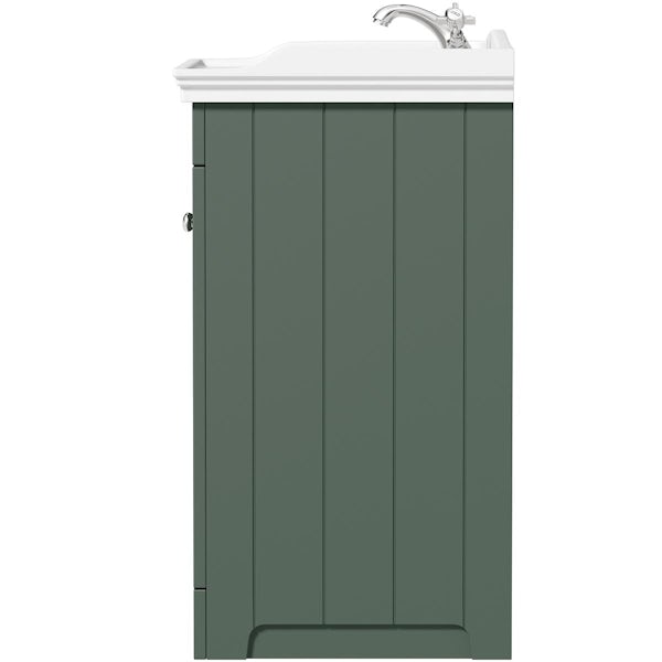 The Bath Co. Ascot green floorstanding vanity unit and ceramic basin 800mm with tap