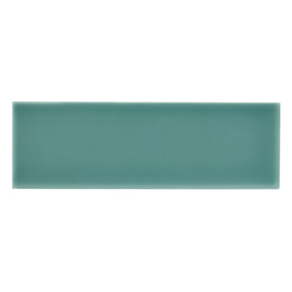 Zenith green flat gloss wall tile 100mm x 300mm
