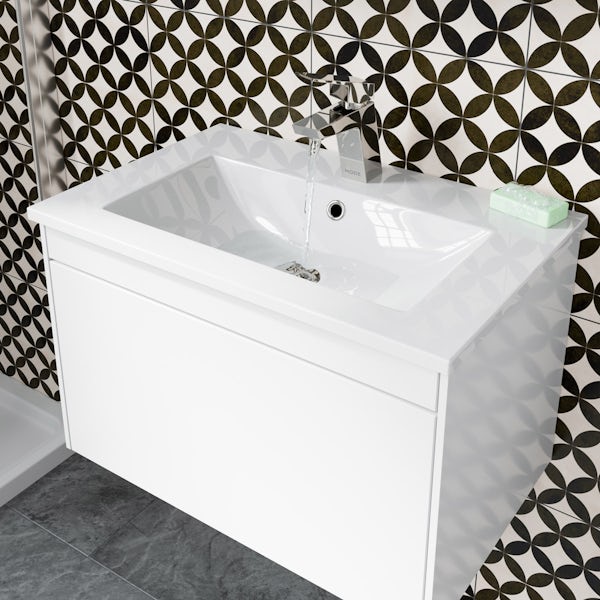 Mode Austin white wall hung vanity unit and basin 600mm