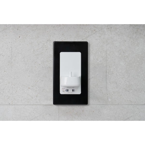 Proofvision black metal faceplate for dual toothbrush charger and with socket charger
