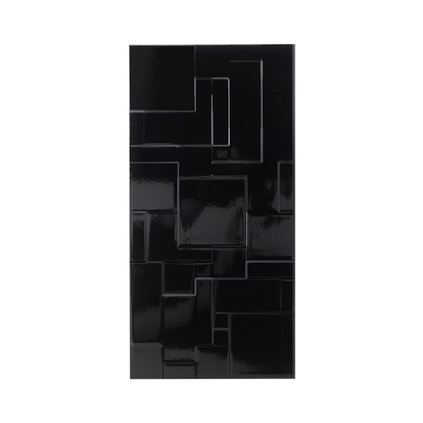 British Ceramic Tile Pure black structure gloss tile 248mm x 498mm