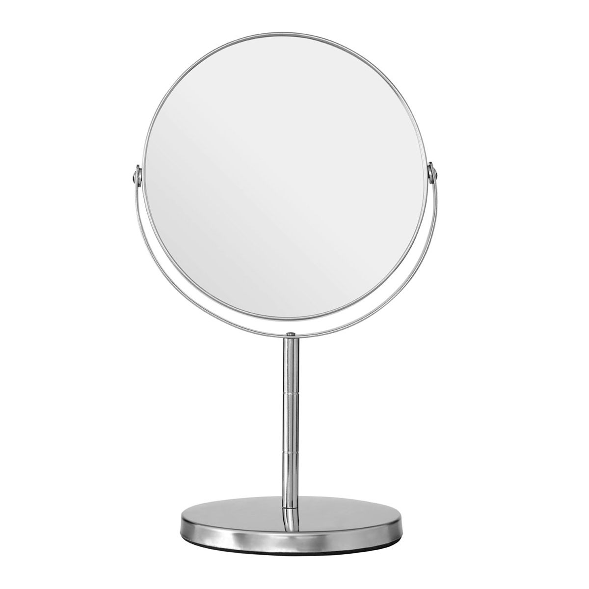 Accents Chrome large freestanding vanity mirror with 2x magnification