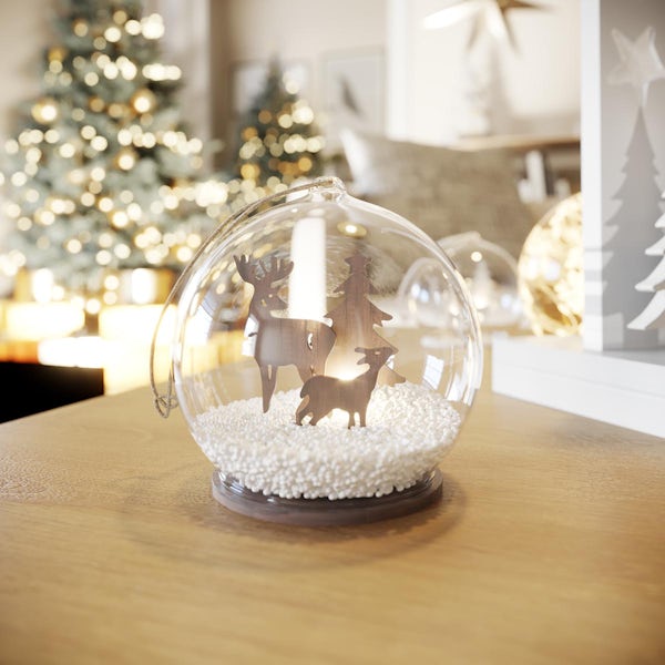 Eglo Christmas LED fawn bauble in brown