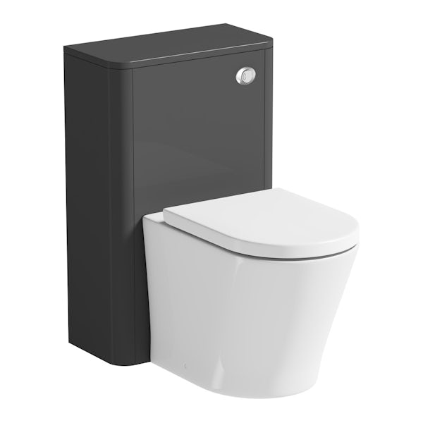 Mode Carter slate gloss grey back to wall toilet unit 500mm
