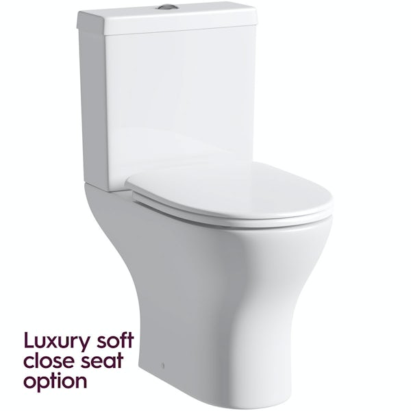 Orchard Derwent round compact close coupled toilet and stone grey vanity unit suite 600mm