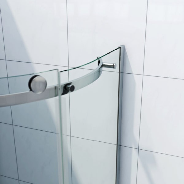 Infiniti 8mm One Door Offset Quadrant Shower Enclosure 900 x 760 RH