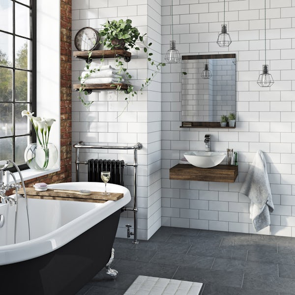 The Bath Co. Dalston countertop with Mackintosh white basin, tap & waste