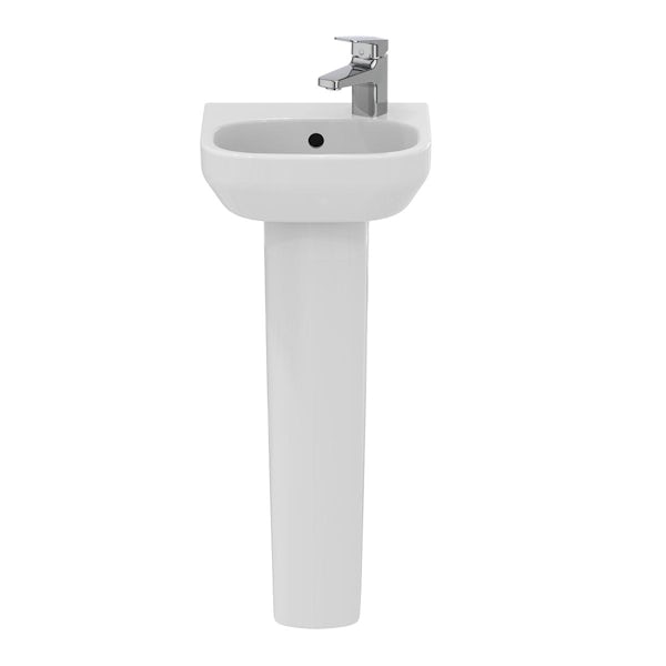 Ideal Standard i.life A 1 tap hole full pedestal right hand basin 350mm