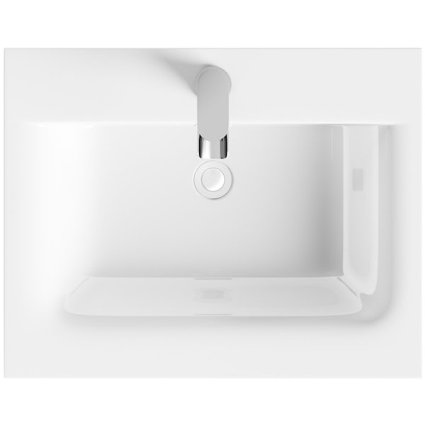 Mode Burton white wall hung vanity unit and basin 600mm with tap