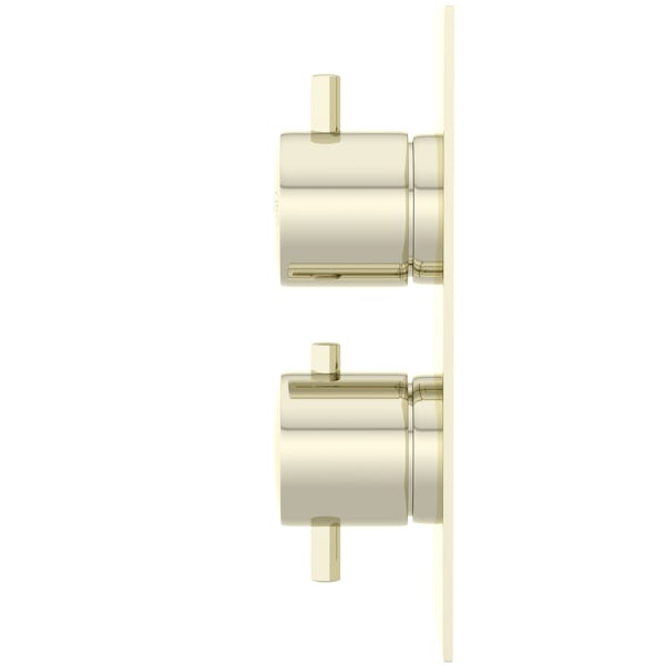 Mode Spencer round gold twin diverter valve shower set