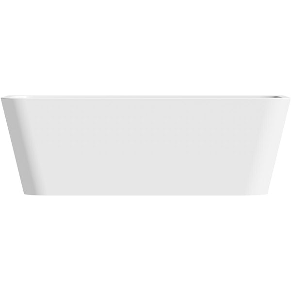 Mode Carter back to wall square bath with freestanding bath tap 1700 x 740