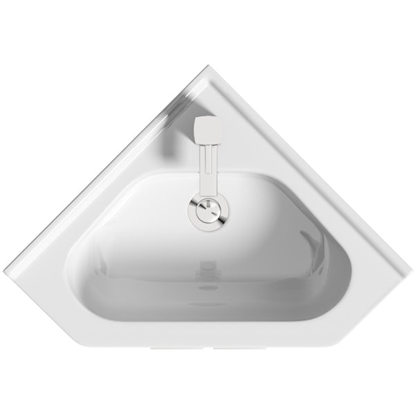 Clarity Compact satin grey corner floorstanding vanity unit and ceramic basin 580mm