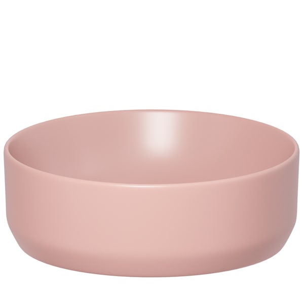 Lush Blush Light Pink countertop round basin 355mm with waste