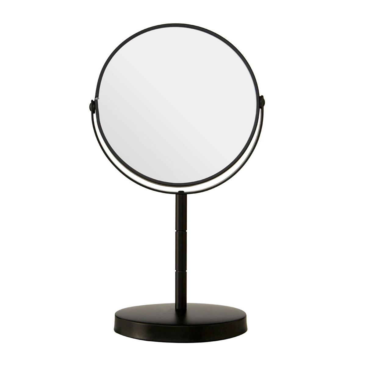 Accents Black small freestanding vanity mirror with 2x magnification
