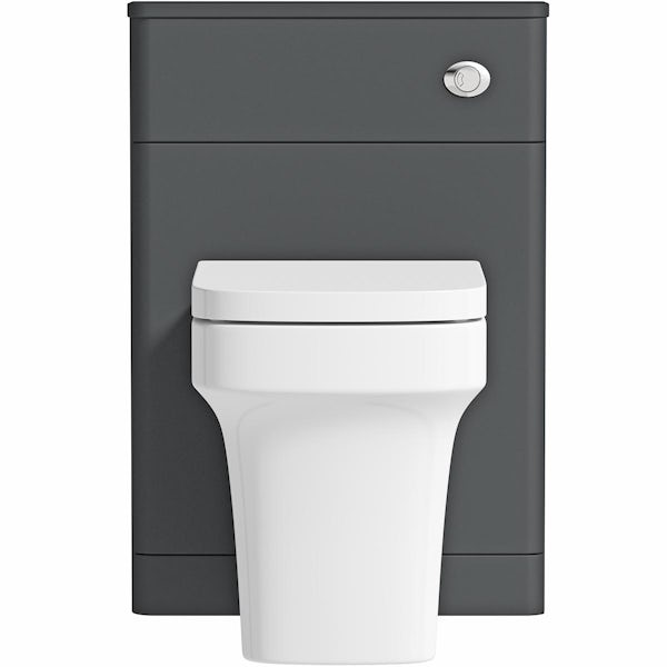 Mode Lois graphite back to wall toilet unit and Carter toilet with soft close seat