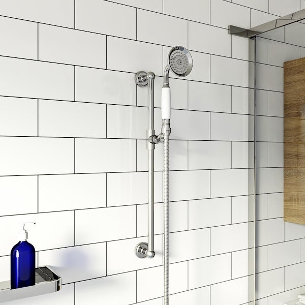 The Bath Co. Camberley concealed thermostatic mixer shower with wall arm, slider rail and bath filler