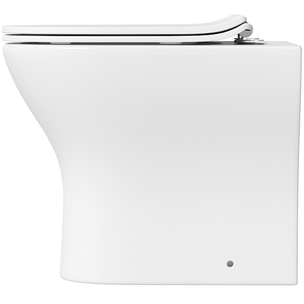 Orchard Derwent round rimless compact back to wall toilet with soft close slim seat