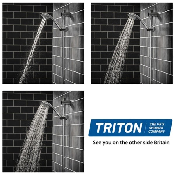 Triton Aspirante gun metal electric shower 8.5kW
