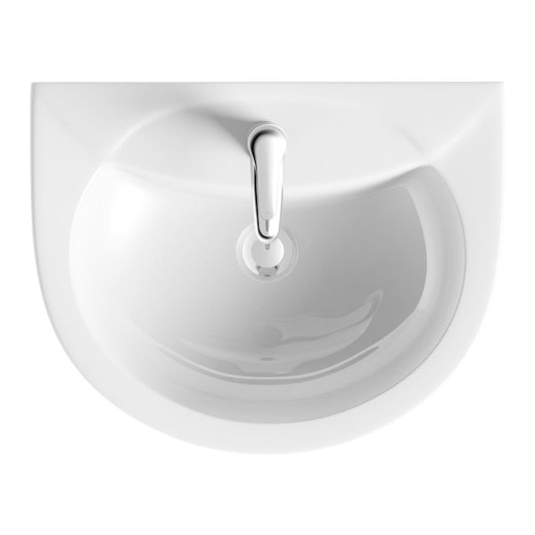 Clarity 1 tap hole full pedestal basin 540mm with tap