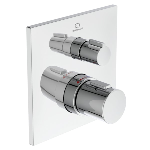 Ideal Standard Ceratherm C100 built-in thermostatic 1 outlet shower mixer with 125mm handspray, 900mm rail and 1.75m hose