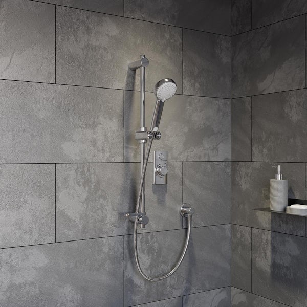 Aqualisa Visage Q Smart concealed shower standard with adjustable handset and bath filler with overflow
