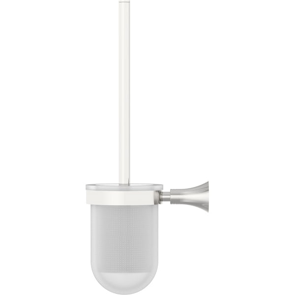 Accents round contemporary toilet brush and holder