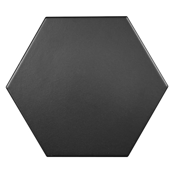 British Ceramic Tile Hex black matt tile 175mm x 202mm