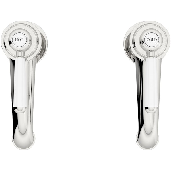 The Bath Co. Aylesford Vintage basin pillar taps with waste