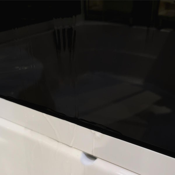 Vidalux Serenity steam shower cabin with black back panels 1200 x 900
