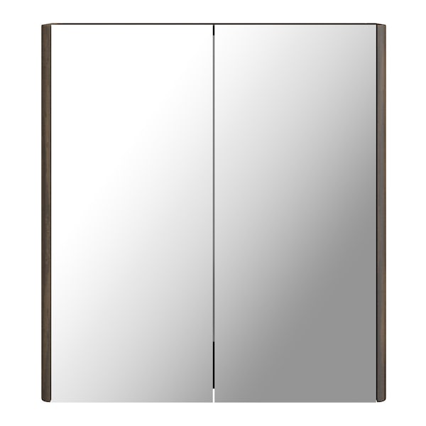 Sherwood Chestnut 600mm curved mirror cabinet