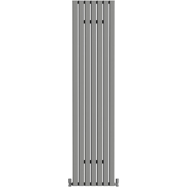 The Heating Co. Hamilton vertical textured grey aluminium radiator