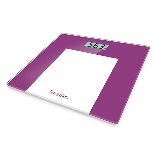 Terraillon TP1000 Borders purple LCD bathroom scale