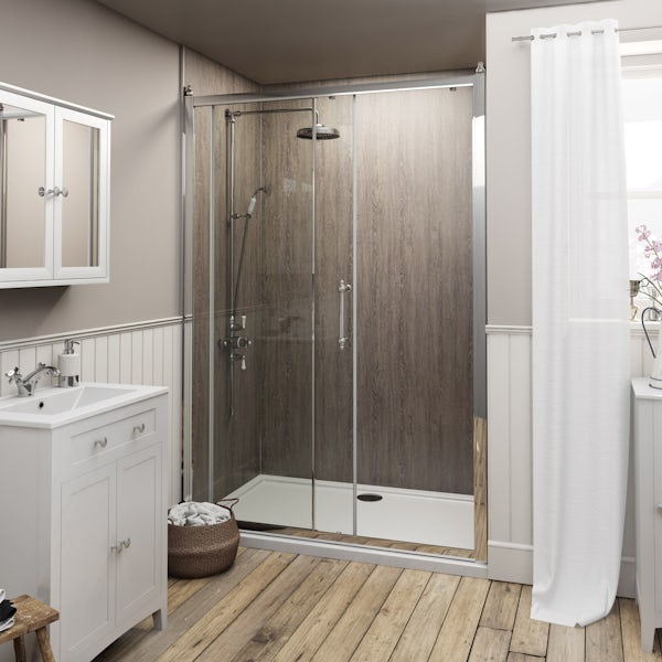 The Bath Co. Camberley traditional 8mm sliding shower door