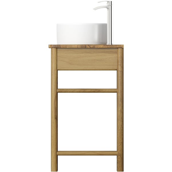 Mode South Bank natural wood washstand with Hardy basin, tap and waste