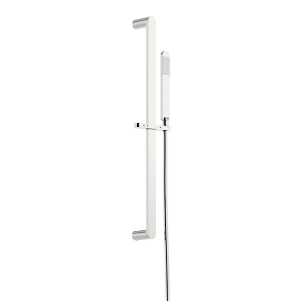 Mode Banks triple thermostatic complete shower set with bath filler, sliding rail and wall shower head