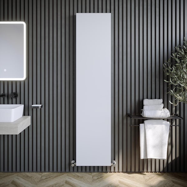 The Heating Co. Brampton vertical textured white aluminium radiator